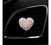 qbodp 2 Piezas Clips De Ventilación Para Ambientador De Coche,Con Corazón De Perla,Clips De Accesorios De Decoración De Ventilación De Coche,Bonita Decoración Interior De Coche Para Mujer