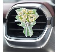 qbodp 2 Piezas Clips De Ventilación Para Ambientador De Coche Con Ramo Estético,Accesorios De Ventilación Para Coche,Clips De Decoración,Bonita Decoración Interior De Coche Para Mujer