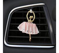 qbodp 2 Piezas Clips De Ventilación Para Ambientador De Coche De Niña De Baile,Clips De Decoración Para Accesorios De Ventilación De Coche,Bonita Decoración Interior De Coche Para Mujer,Rosa