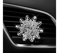 qbodp 2 Piezas Copos De Nieve Navideños,Ambientador De Aire Para Coche,Clips De Ventilación,Clips De Decoración De Ventilación De Aire Para Coche,Decoración Interior De Coche Para Mujer,Plateado