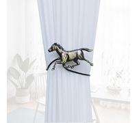 qbodp 2 Piezas Fuertes Alzapaños De Cortina Magnéticas, Abrazaderas Decorativas con Diseño De Animales y Caballos para Cortinas, Abrazaderas para Cortinas De Ventana para Decoración del Hogar