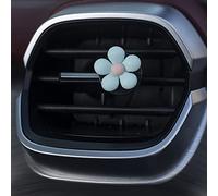 qbodp 4 Piezas Clips De Ventilación Para Ambientador De Coche,Accesorios De Ventilación Para Coche,Decoración De Flores,Clips Pequeños,Bonita Decoración Interior De Coche Para Mujer,Azul Claro