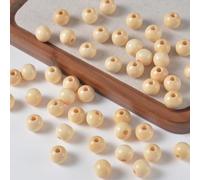 qbodp 500 Piezas Cuentas Redondas De Madera, Pequeños Accesorios Decorativos para Hacer Pulseras, 6mm