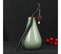 qbodp Palillos De Madera Para Pelo Para Moños, Palos De Pelo Con Hojas De Loto Y Perlas Horquillas Elegantes Accesorios Para Cabello Para Cabello Grueso