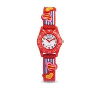QBOS Reloj de pulsera analógico para niños a partir de 3 años, Rojo/Corazón, Moderno