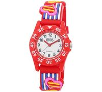 QBOS Reloj de pulsera analógico para niños a partir de 3 años, Rojo/Corazón, Moderno