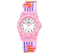 QBOS Reloj de pulsera analógico para niños a partir de 3 años, Rosa/Corazón, Moderno