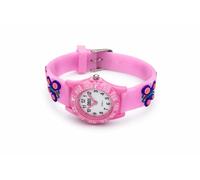 QBOS Reloj de pulsera analógico para niños a partir de 3 años, Rosa/Mariposa, Moderno