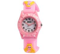QBOS Reloj de pulsera analógico para niños de 3 años, Rosa/Princesa, Moderno