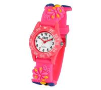 Qbos - Reloj infantil con diseño de flor y abeja, analógico, silicona, cuarzo, para niñas y niños, rosa