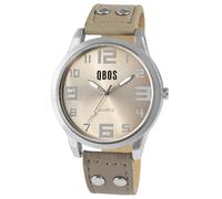 QBOS Reloj unisex con correa de piel sintética