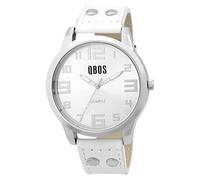 QBOS Reloj unisex con correa de piel sintética