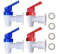 Qboyi Grifo enfriador - Juego de 2 grifos dispensadores de agua azules y 2 rojos - Espiga de plástico de rosca interna