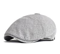QBQZXAOSOWH Boinas para Hombre Gorra De Vendedor De Periódicos Transpirable para Exteriores Sombreros Planos Sombreros De Pico De Pato Sólidos Boina Vintage Sombrero para Mujer Ajustable 55-58Cm Gris