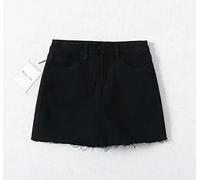 QBQZXAOSOWH Faldas Mujer Falda De Mezclilla Mujer Cintura Alta Alta Elástica Multicolor Vaquero Pantalones Falda Falda Corta L Negro