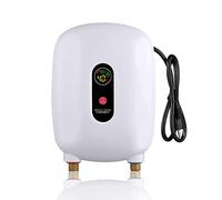 QBREZA Mini Calentador de Agua de 110/220 voltios, Calentador de Agua Caliente instantáneo eléctrico, Sistema de calefacción de Lavado a Temperatura Constante,White