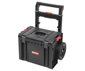QBRICK - Caja de herramientas vacía - Caja de herramientas con ruedas - Modular - Carro de plástico resistente - Bandeja extraíble, conexiones laterales funcionales - Sistema PRO 2 0 Cart Plus