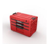 Qbrick System Caja de Herramientas Vacía - 3 Compartimentos - Maletin Herramientas - 542 x 335 x 369 mm Rojo