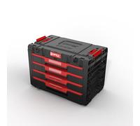 Qbrick System Caja de Herramientas Vacía - 4 Compartimentos - Maletin Herramientas - 542 x 335 x 369 mm Negro