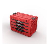Qbrick System Caja de Herramientas Vacía - 4 Compartimentos - Maletin Herramientas - 542 x 335 x 369 mm Rojo