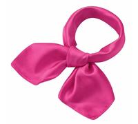 QBSM Pañuelo formal de seda satinada de 23.6 pulgadas para mujer, cuello cuadrado, pañuelo para la cabeza, Rosa Roja, S
