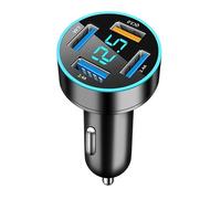 QC 3.0 - Cargador de coche con enchufe USB de 4 puertos USB QC3.0 + adaptador de coche 2.4A compatible con iOS, Android, Huawei, Xiaomi