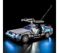 QC Ltbrcik Juego de luces LED compatible con la máquina del tiempo del regreso al futuro Delorean DMC-12 10300 bloques de construcción sin juego de bloques de construcción