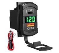 QC3.0 Cargador de coche | Adaptador de cargador de coche súper rápido de 2 puertos, adaptador USB de pantalla digital 12-24 V para coche, carga teléfonos celulares, portátiles y otros dispositivos