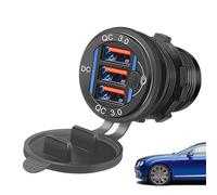QC3.0 USB Car Charger - 3-Port Fast Charger with Aluminum Alloy Housing | High-Speed Charging For Phones, Tablets, and GPS | Compact, Lightweight Design For Travel, Commuting, and Long Drives
