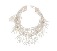 [Qcbuegof] 1. Collar de cuentas de resina de varias hebras, ligero, ajustable, joyería étnica, collar formal para mujer, regalo casual, フリーサイズ, Como se describe, No es una piedra preciosa