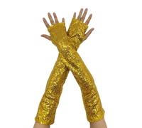 Qcbuegof 1 par de guantes monocromos con lentejuelas para bailar exagerado exquisito disfraz manoplas para deportes nocturnos y bicicletas pantallas táctiles compatibles a mano