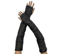 Qcbuegof 1 par de guantes monocromos con lentejuelas para bailar exagerado exquisito disfraz manoplas para deportes nocturnos y bicicletas pantallas táctiles compatibles a mano