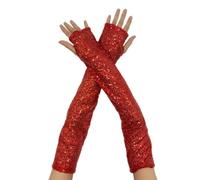 Qcbuegof 1 par de guantes monocromos con lentejuelas para bailar exagerado exquisito disfraz manoplas para deportes nocturnos y bicicletas pantallas táctiles compatibles a mano
