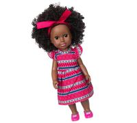 Qcbuegof 35,5 cm Muñecas Negras Juguetes Recién Nacido Niño Niña Muñecas Africanas Con Rollo De Ropa Jugar Juguetes Nacidos De Nuevo Regalos De Cumpleaños Para Niños Como