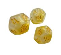 Qcbuegof 3lots Mystical - Juego de dados de purpurina de 12 caras para adivinaciones y guía de estrellas para prácticas espirituales, dados de adivinación de purpurina de tres colores