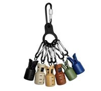 Qcbuegof 6pcs/Set Fishing Tackle Box Werkzeugfischhakenerhakenabdeckungen Pulpo Jigs Köder Schutzer mit Karabiner Fischereikappen Hochfestes Abs