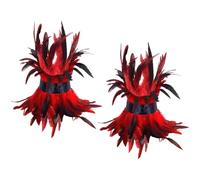 Qcbuegof Accesorios de joyería de pie de plumas sintéticas para mujer, fiestas de disfraces de Halloween y eventos temáticos, tobillera ajustable, diseño gótico, cadena de tobillo ajustable