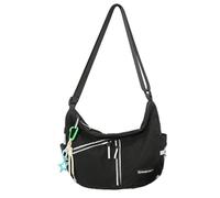 Qcbuegof Bolso Crossbody Moda Con Múltiples Bolsillos Gran Capacidad Nylon Reflectante Bandolera Para Compras Viajes Y Escuela Streetwear Bandolera, Negro