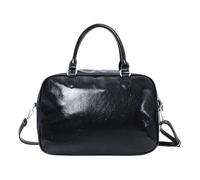 Qcbuegof Bolso espacioso bolso de cuero PU para hombres de negocios y estudiantes universitarios que buscan la funcionalidad bolsa de estudiante, Negro