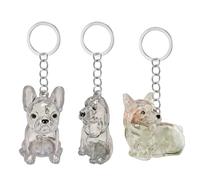 Qcbuegof Claro miniatura piel de perro Keepsakes caso llavero colgante colector de pelo llavero mascota memoria conservación accesorios decorativos perro piel piel funda