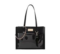 Qcbuegof Colegiala japonesa lindo nudo de arco Itabag gran capacidad transparente PU bandolera Anime Pin Display Crossbody bolso lindo nudo de arco transparente bolso, Negro