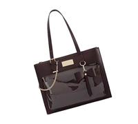 Qcbuegof Colegiala japonesa lindo nudo de arco Itabag gran capacidad transparente PU bandolera Anime Pin Display Crossbody bolso lindo nudo de arco transparente bolso, marrón