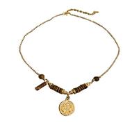 Qcbuegof Colgante de sol con piedra natural y cadenas de acero inoxidable, bisutería para el día a día, joyas de piedra natural para mujeres, talla única, como se describe, como se describe