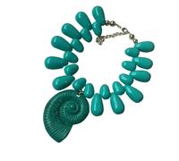 Qcbuegof Collar con colgante de caracola, cadena ligera para el cuello, uso casual, joyería para amantes de la costa, フリーサイズ, Como se describe, No es una piedra preciosa