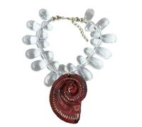 Qcbuegof Collar con colgante de caracola, cadena ligera para el cuello, uso casual, joyería para amantes de la costa, フリーサイズ, Como se describe, No es una piedra preciosa