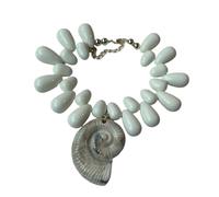 Qcbuegof Collar con colgante de caracola, cadena ligera para el cuello, uso casual, joyería para amantes de la costa, フリーサイズ, Como se describe, No es una piedra preciosa