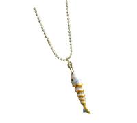 [Qcbuegof] Collar con colgante de pez marino vibrante, diseño ligero, cadena de hueso, collar con colgante de pez colorido, collar de cobre para mujer, フリーサイズ, Como se describe, No es una piedra