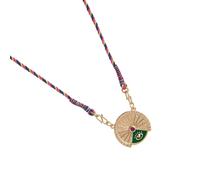 [Qcbuegof] Collar con colgante de tarot de rotación misteriosa, cadena de cuello de moda con cordón tejido, collar de moneda de tarot para uso diario y capas de eventos especiales, sin talla, Como se