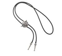 [Qcbuegof] Collar de corbata estilo bolo con cabeza de vaquera occidental vintage ajustable con cordón de poliuretano