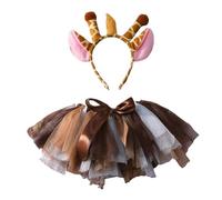 Qcbuegof Conjunto de disfraz para primera sesión de fotos para niña, capa transpirable, vendaje y diadema de ciervo, atractiva fiesta de bebé, fiesta, cumpleaños, traje de bebé